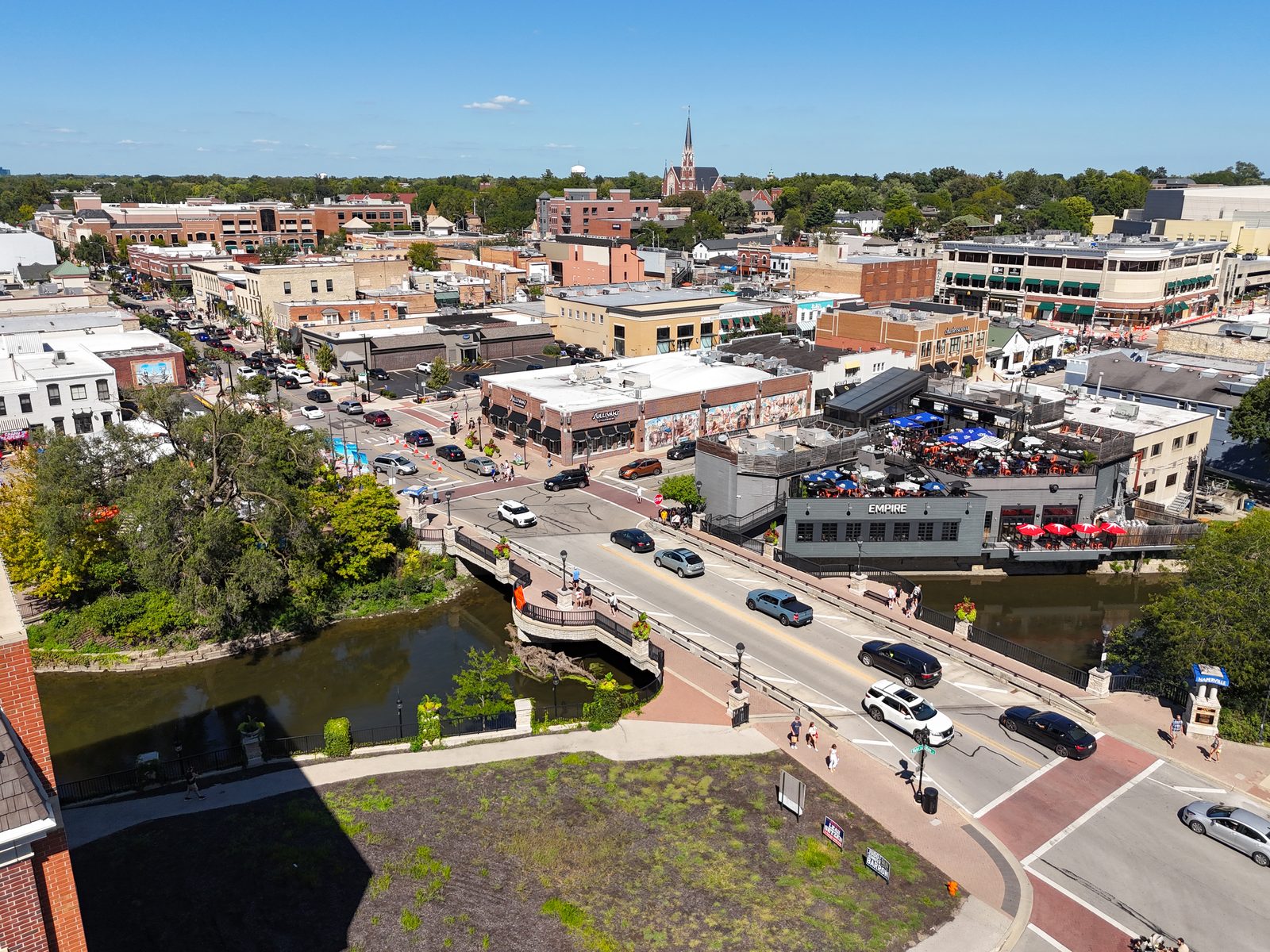 Naperville commercial district and tech corridor area